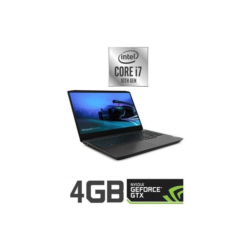 Lenovo IdeaPad Gaming 3 -Intel Core I7-10750H-16GB RAM-1TB HDD+256GB SSD-15.6 FHD- GTX 1650Ti  4GB - Dos  - Black
