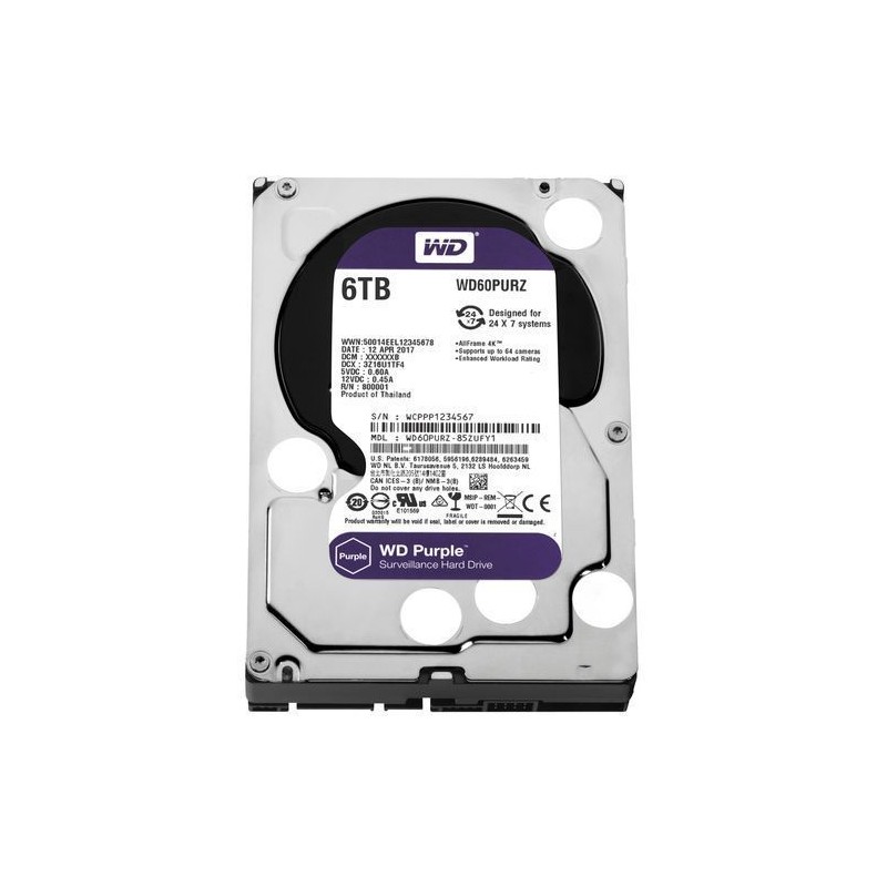 Western Digital - 6TB Purple Surveillance 3.5" Internal HDD