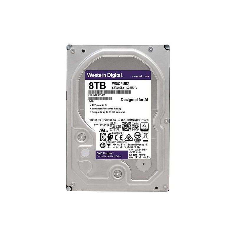 Western Digital - 8TB Purple Surveillance 3.5" Internal HDD